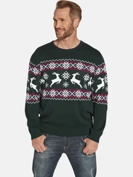 Jan Vanderstorm Strickpullover TORE Dunkelgrün/Grün/Schwarz
