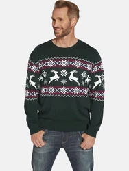 Jan Vanderstorm Strickpullover TORE Dunkelgrün/Grün/Schwarz