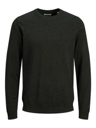 Jack & Jones Strickpullover JJEBASIC KNIT CREW NECK Dunkelgrün (5868)