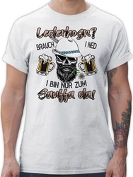 Shirtracer T-Shirt Lederhose Spruch Lausbua Bayrisch Party Тrinken Herren Lila/Dunkelgrau/Gelb/Grau/Creme