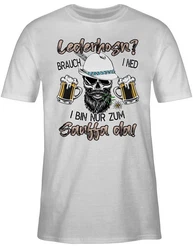 Shirtracer T-Shirt Lederhose Spruch Lausbua Bayrisch Party Тrinken Herren Lila/Dunkelgrau/Gelb/Grau/Creme