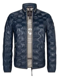 Milestone Lederjacke MS-Aversa Dunkelblau/Blau/Hellblau