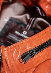Milestone Lederjacke MS-Aversa Orange/Braun/Rot