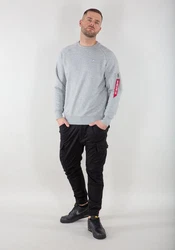 Alpha Industries Sweatshirt X-Fit Sweat Grau/Hellgrau/Rot