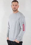 Alpha Industries Sweatshirt X-Fit Sweat Grau/Hellgrau/Rot