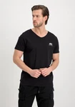 Alpha Industries T-Shirt Basic V-Neck Small Logo Schwarz/Dunkelblau/Braun