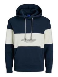 Jack & Jones Sweatshirt JORLAKEWOOD SWEAT HOOD BF LN Dunkelblau/Blau/Hellblau