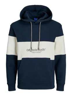 Jack & Jones Sweatshirt JORLAKEWOOD SWEAT HOOD BF LN Dunkelblau/Blau/Hellblau