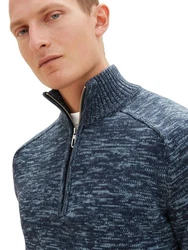 TOM TAILOR Strickpullover KNITTED TROYER Blau/Hellblau/Dunkelblau