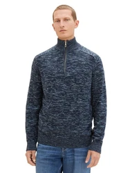 TOM TAILOR Strickpullover KNITTED TROYER Blau/Hellblau/Dunkelblau