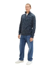 TOM TAILOR Strickpullover KNITTED TROYER Blau/Hellblau/Dunkelblau