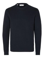 SELECTED HOMME Rundhalspullover SLHDANE Dunkelblau/Schwarz/Blau