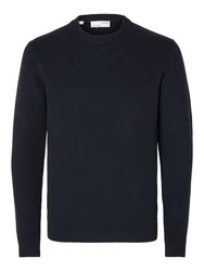 SELECTED HOMME Rundhalspullover SLHDANE Dunkelblau/Schwarz/Blau