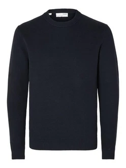 SELECTED HOMME Rundhalspullover SLHDANE Dunkelblau/Schwarz/Blau