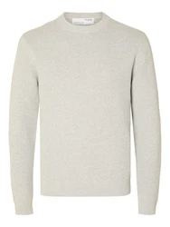 SELECTED HOMME Rundhalspullover SLHDANE Grau/Khaki/Braun/Beige