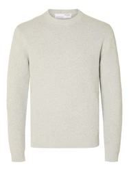 SELECTED HOMME Rundhalspullover SLHDANE Grau/Khaki/Braun/Beige
