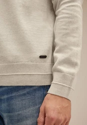 STREET ONE MEN Stehkragenpullover Khaki/Beige/Braun