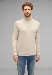 Stehkragenpullover in Melange Optik