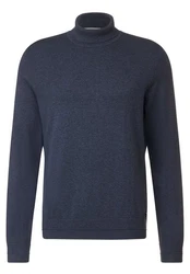 STREET ONE MEN Stehkragenpullover Dunkelblau/Grau/Blau