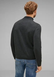 STREET ONE MEN Stehkragenpullover Dunkelgrau/Schwarz/Dunkelblau/Grau