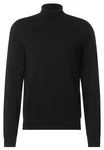 STREET ONE MEN Stehkragenpullover Schwarz