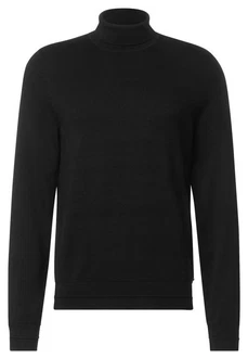 STREET ONE MEN Stehkragenpullover Schwarz