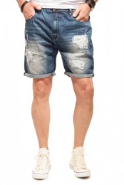 Jeansshorts kurze Shorts im Used Look