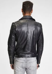 Gipsy by Mauritius Lederjacke Mavric SF NSLV Schwarz/Dunkelgrau/Grau