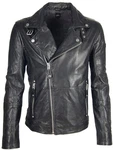 Gipsy by Mauritius Lederjacke Mavric SF NSLV Schwarz/Dunkelgrau/Grau