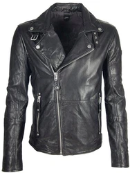 Gipsy by Mauritius Lederjacke Mavric SF NSLV Schwarz/Dunkelgrau/Grau