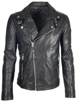 Gipsy by Mauritius Lederjacke Mavric SF NSLV Schwarz/Dunkelgrau/Grau