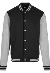 Urban Classics Herren College Sweatjacket Hellgrau/Dunkelgrau/Grau/Schwarz