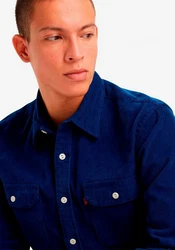 Levi's Langarmhemd JACKSON WORKER Dunkelblau/Blau