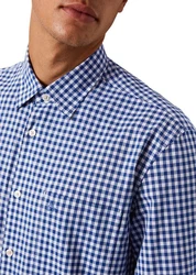 Marc O'Polo Hemd Langarm Dunkelblau/Hellblau/Blau