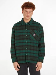Tommy Jeans Fleecehemd TJM Fleece Lined Check Shirt EXT Grün/Dunkelgrün