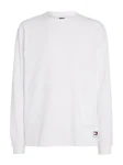 Tommy Jeans Langarmshirt TJM REG LS WAFFLE TEE Weiß/Creme/Grau