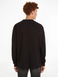 Tommy Jeans Langarmshirt TJM REG LS WAFFLE TEE Schwarz/Dunkelbraun