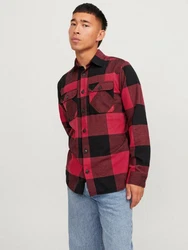Jack & Jones Langarmhemd JJEDARREN Dunkelrot/Rot
