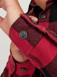 Jack & Jones Langarmhemd JJEDARREN Dunkelrot/Rot