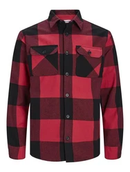 Jack & Jones Langarmhemd JJEDARREN Dunkelrot/Rot
