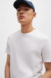 BOSS ORANGE T-Shirt Tegood mit Rundhalsausschnitt Weiß/Grau/Creme/Khaki