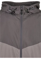 URBAN CLASSICS Allwetterjacke 2-Tone Tech Windrunner (1-St) Grau/Hellgrau/Dunkelgrau/Braun