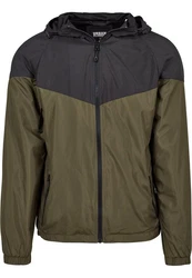 URBAN CLASSICS Allwetterjacke 2-Tone Tech Windrunner (1-St) Dunkelgrün/Khaki