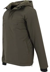 URBAN CLASSICS Herren Padded Pull Over Jacket (1-St) Dunkelgrün/Khaki
