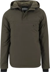 URBAN CLASSICS Herren Padded Pull Over Jacket (1-St) Dunkelgrün/Khaki