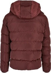 Urban Classics Hooded Puffer Jacket (1-St) Dunkelrot/Braun/Bordeaux/Rot