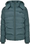 Urban Classics Hooded Puffer Jacket (1-St) Dunkelgrün/Hellblau/Grün