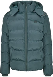 Urban Classics Hooded Puffer Jacket (1-St) Dunkelgrün/Hellblau/Grün
