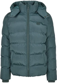 Urban Classics Hooded Puffer Jacket (1-St) Dunkelgrün/Hellblau/Grün