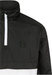 URBAN CLASSICS Herren Stand Up Collar Pull Over Jacket (1-St) Schwarz/Weiß/Dunkelgrau
